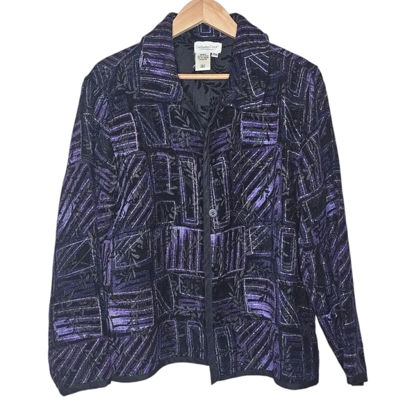 Coldwater Creek Jackets & Blazers - Coldwater Creek Purple & Black Button Down ( Blazer like) Size Petite Medium